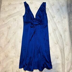 Vintage Y2K Guess Blue Plunge Midi Dress – Size Small